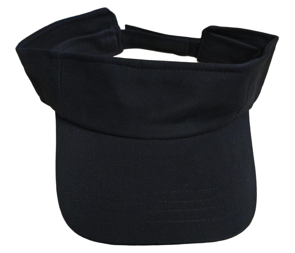 Black Cotton Visor Cap