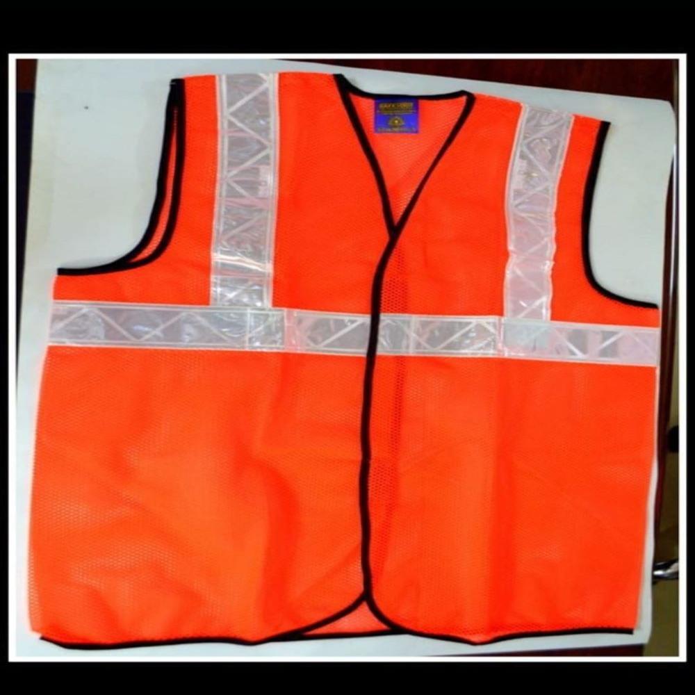Reflective Safety Jacket - Polyester, Free Size, Fluorescent Orange/green | Unisex Design, High-quality Reflective Banding For Enhanced Visibility