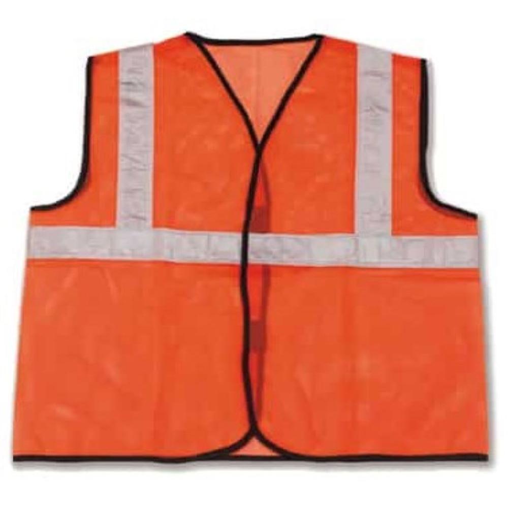 Reflective Safety Jacket - Polyester, Free Size, Fluorescent Orange/green | Unisex Design, High-quality Reflective Banding For Enhanced Visibility
