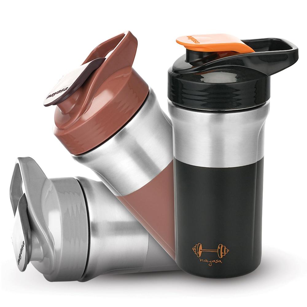 Nayasa Alloy Cross Fit Stainless Steel Gym Shaker