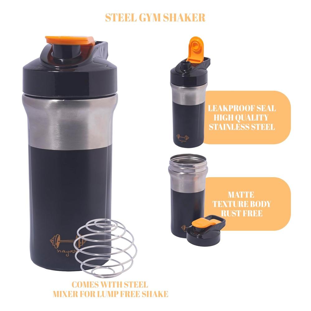 Nayasa Alloy Cross Fit Stainless Steel Gym Shaker