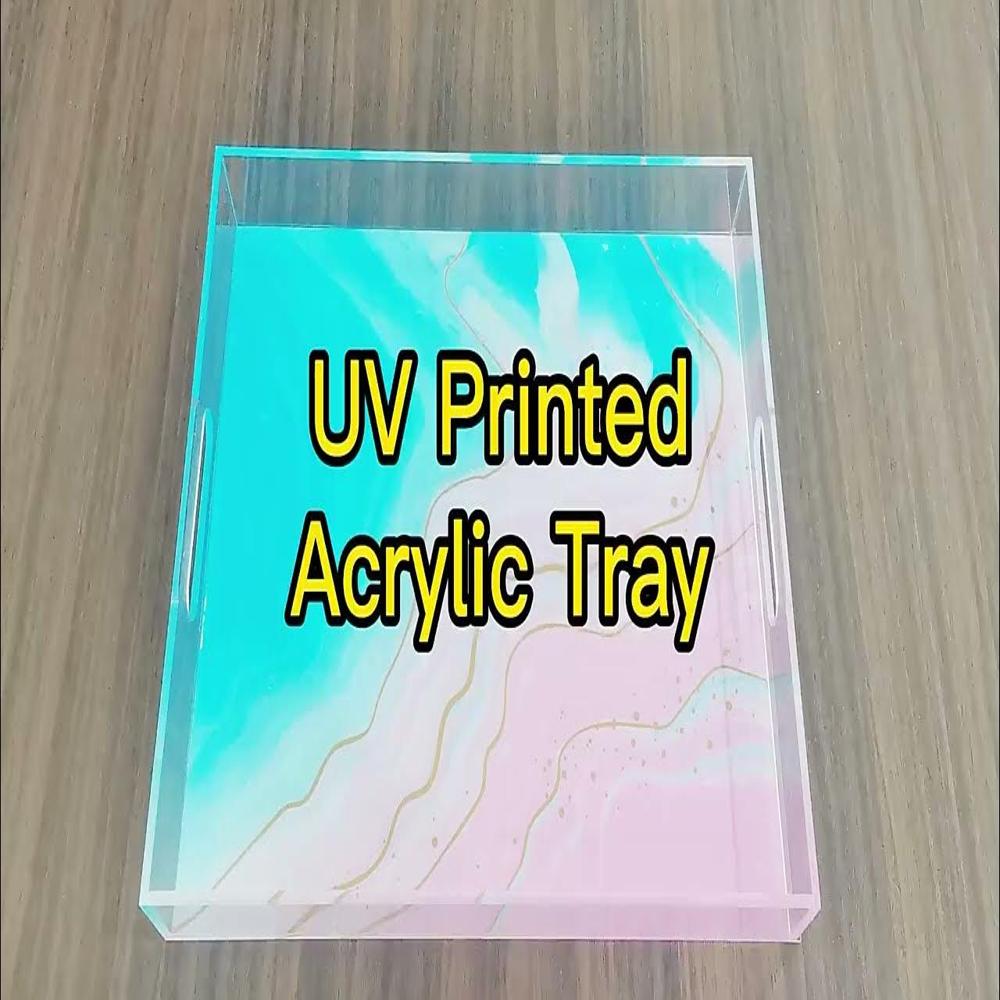 Acrylic Printed Serving Tray - Rectangular, Different Size Options | Multicolor, Custom Logo, Ideal For Commercial Use