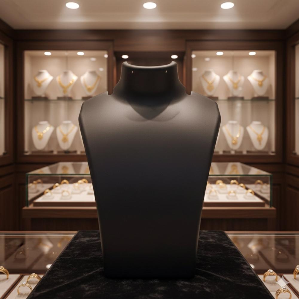Premium Black Necklace Display Stand Mannequin Bust (1 Pc / 15x11 Cm)