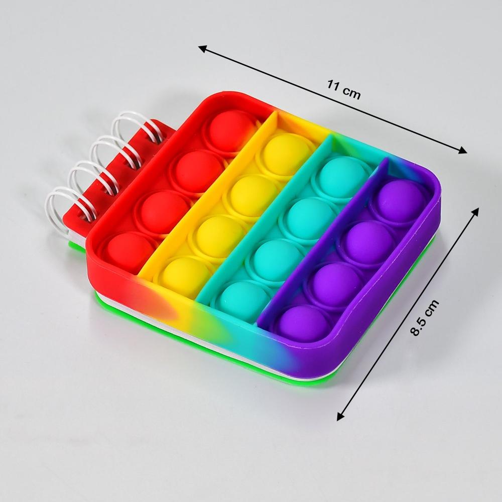 Square it Fidget Spiral Notebook Bubble Push Silicon Toy School Use