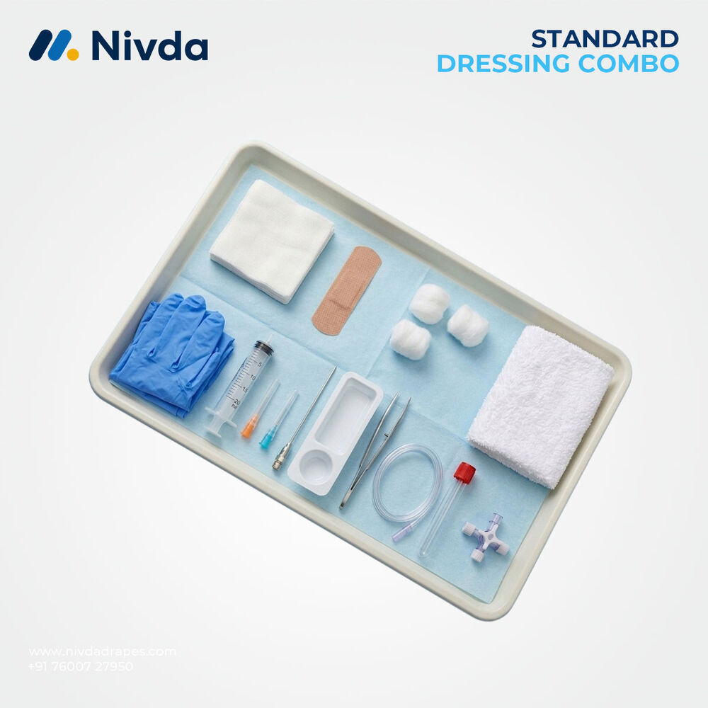 Dressing Procedure Pack - Non-woven Fabric, 30x20x3cm, Blue/white/beige, Sterile Disposable Kit