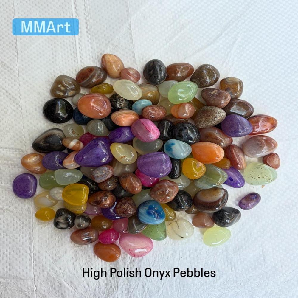 Polished Glossy Onyx Pebbles Premium Decorative Stone for Landscaping and Vase Filler
