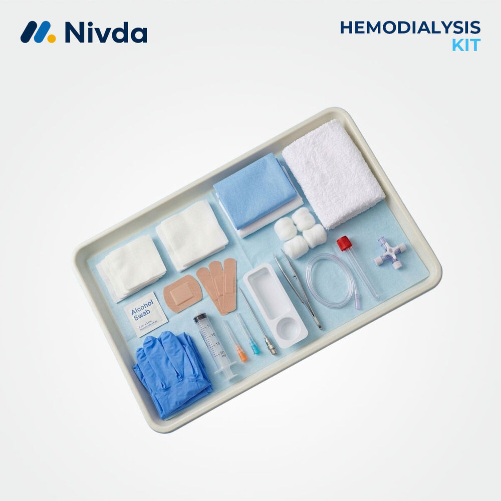 Hemodialysis Pack - Medical-grade Plastic, 40x25x5cm, Blue/white, Sterile Single-use Kit, Latex-free