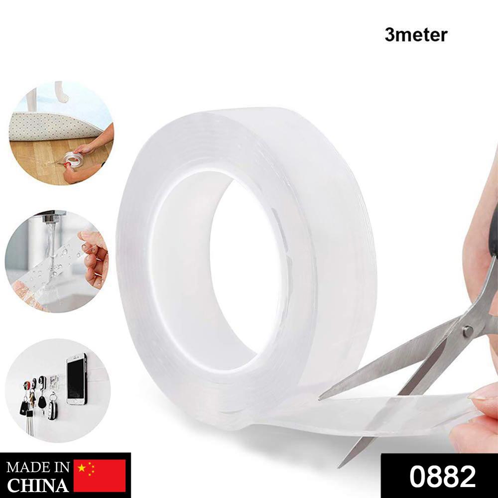 Double Sided Nano Adhesive Tape, 3 meter Washable Traceless Nano Gel Tape