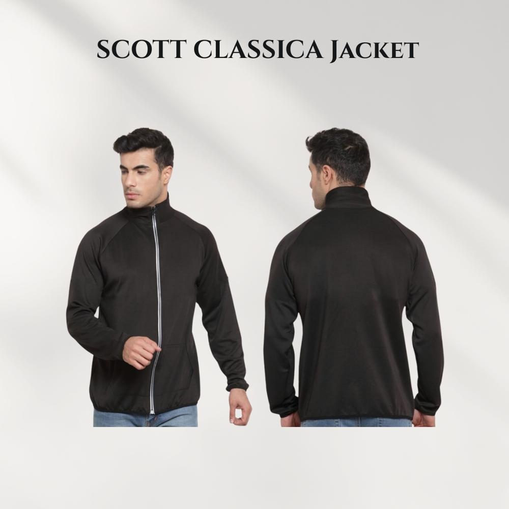 Scott Classica Jacket - Polyester, Medium Weight, Black, Multiple Sizes | High Breathability, Quick Dry, Elasticated Hem & Cuffs