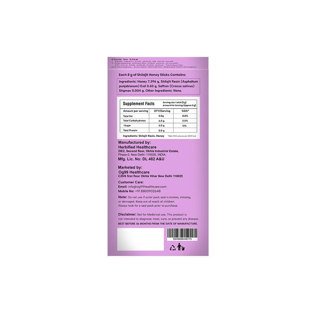Himalayan Shilajit Honey Sticks Kesar Flavour
