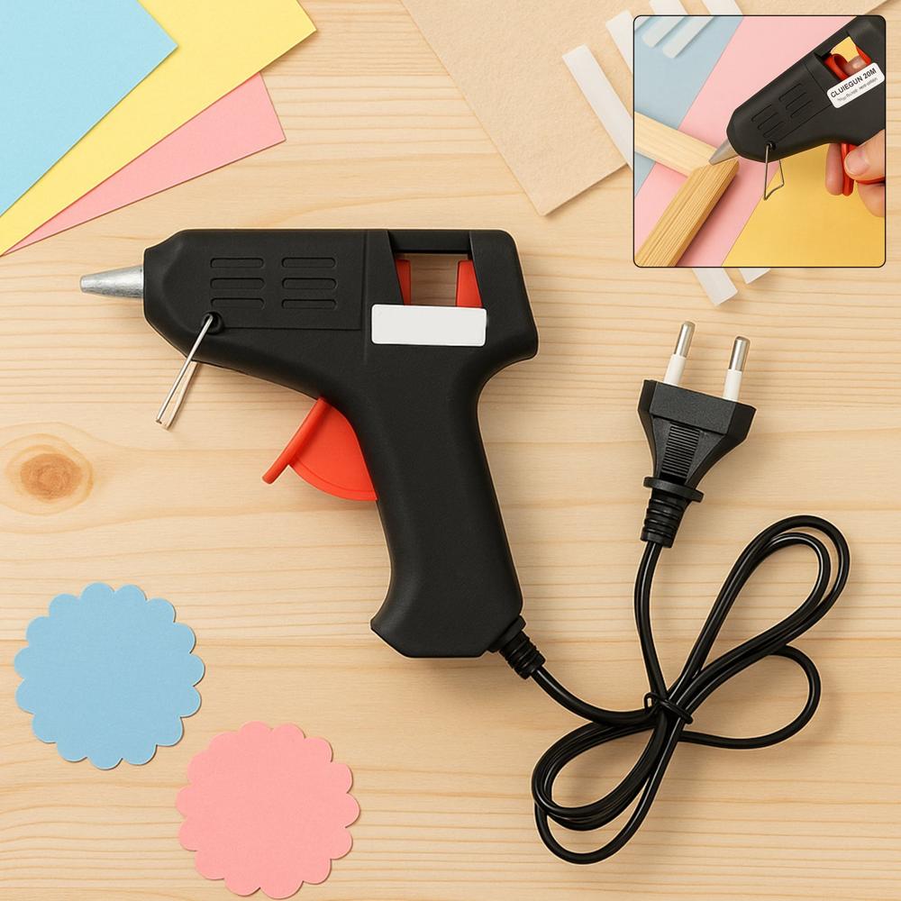 20W Hot Melt Glue Gun Fast-Heating Craft & Repair Adhesive Applicator (1 Pc)