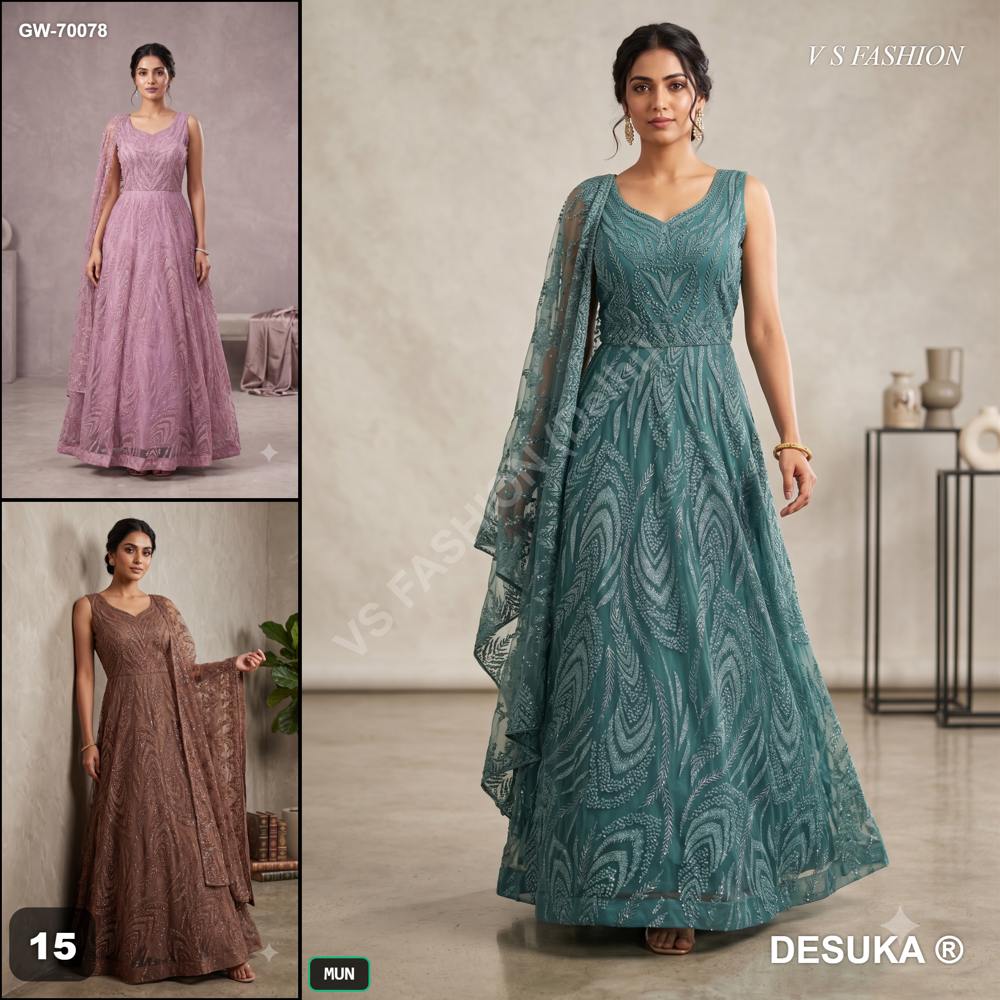 Embellished Degsiner Gown