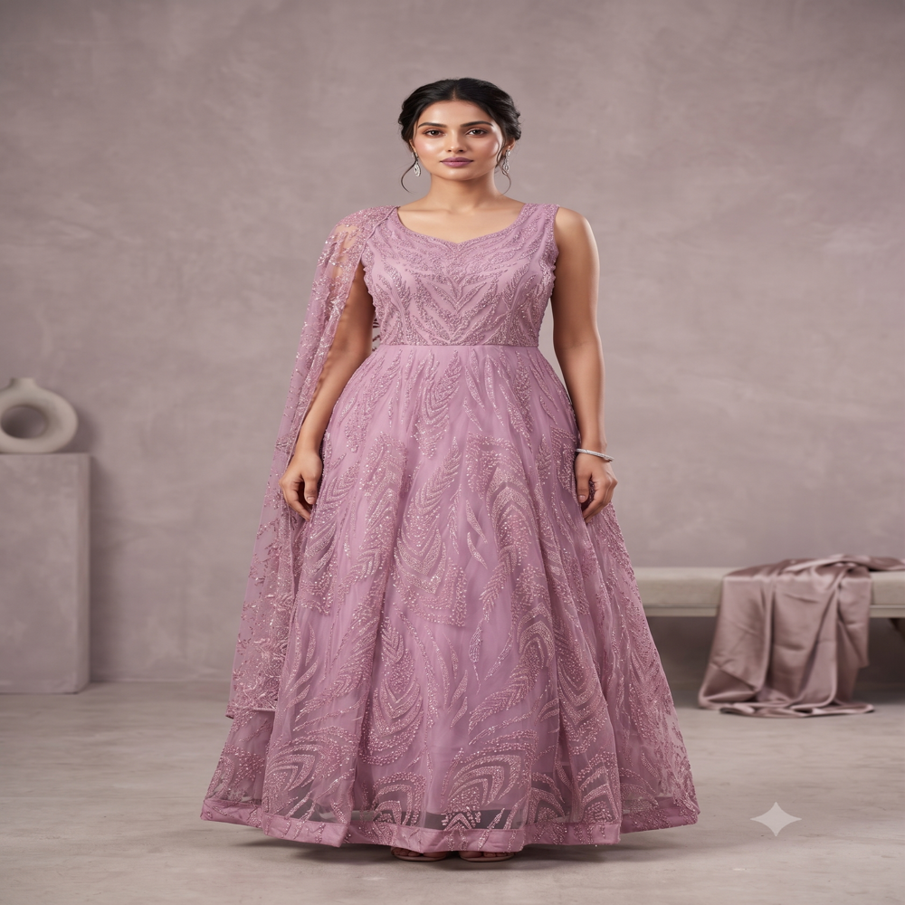 GW-70078 Embellished Gown with Beads Work