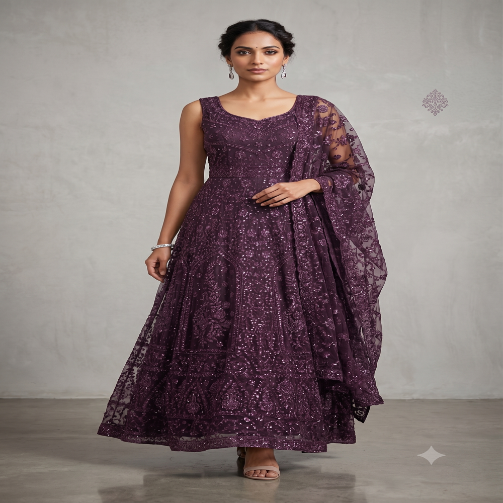 GW-70082 Premium Net Designer Gown