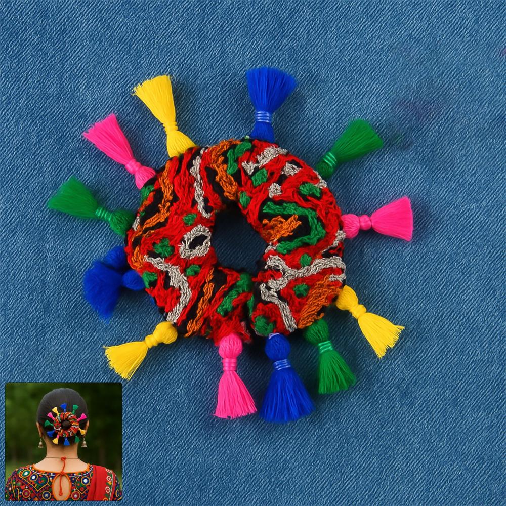 Traditional Multicolor Navratri Hair Bun (1 Pc) - Application: As Per Product Requirement