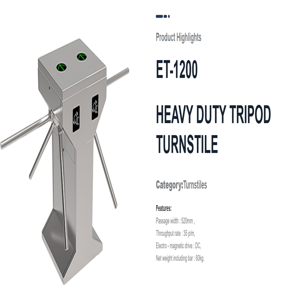 Essl Et1200 Tripod Turnstile - Application: Indoor