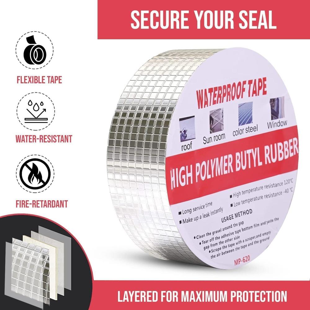 Waterproof High Polymer Butyl Rubber Tape 2inch 5mtr