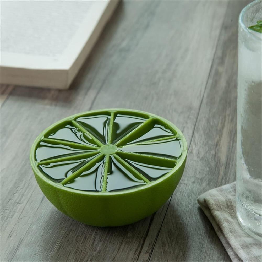Lemon Shape Flexible Silicone Ice Cube Tray 8-Slot Round Ice Mold (1 Pc)