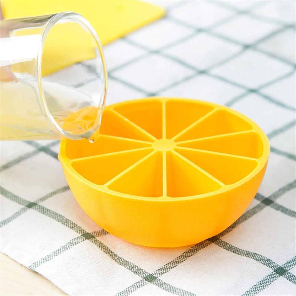 Lemon Shape Flexible Silicone Ice Cube Tray 8-Slot Round Ice Mold (1 Pc)