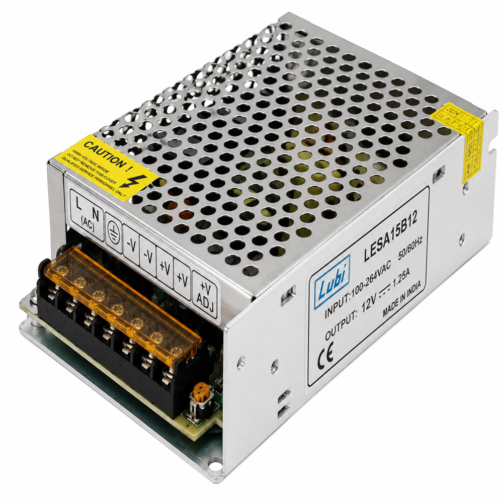 LUBI LESA15B12 SMPS 12V 1.25A 15W Single Output DIN Rail Power Supply