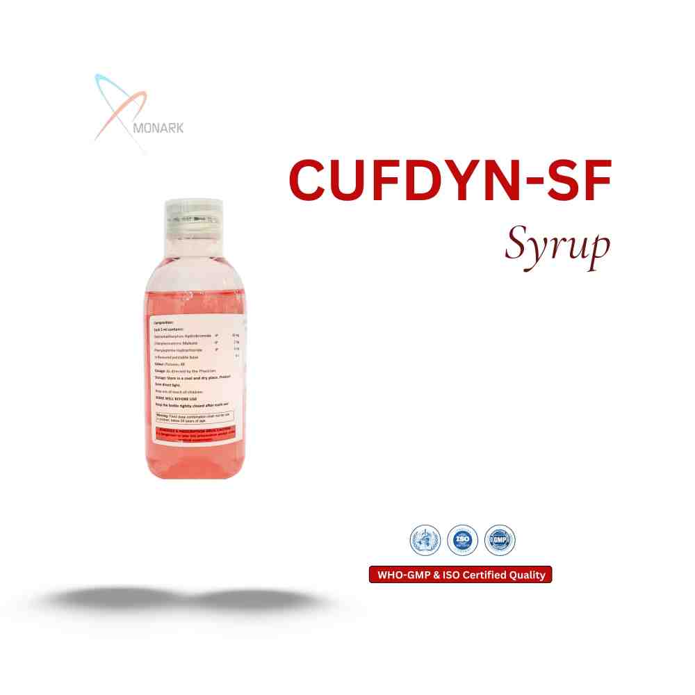 Dextromethorphen HBr.10mg +Phenylepherine Hcl 5mg +  Chlorpheniremine 2mg Syrup with Monocarton ( Sugar Free)