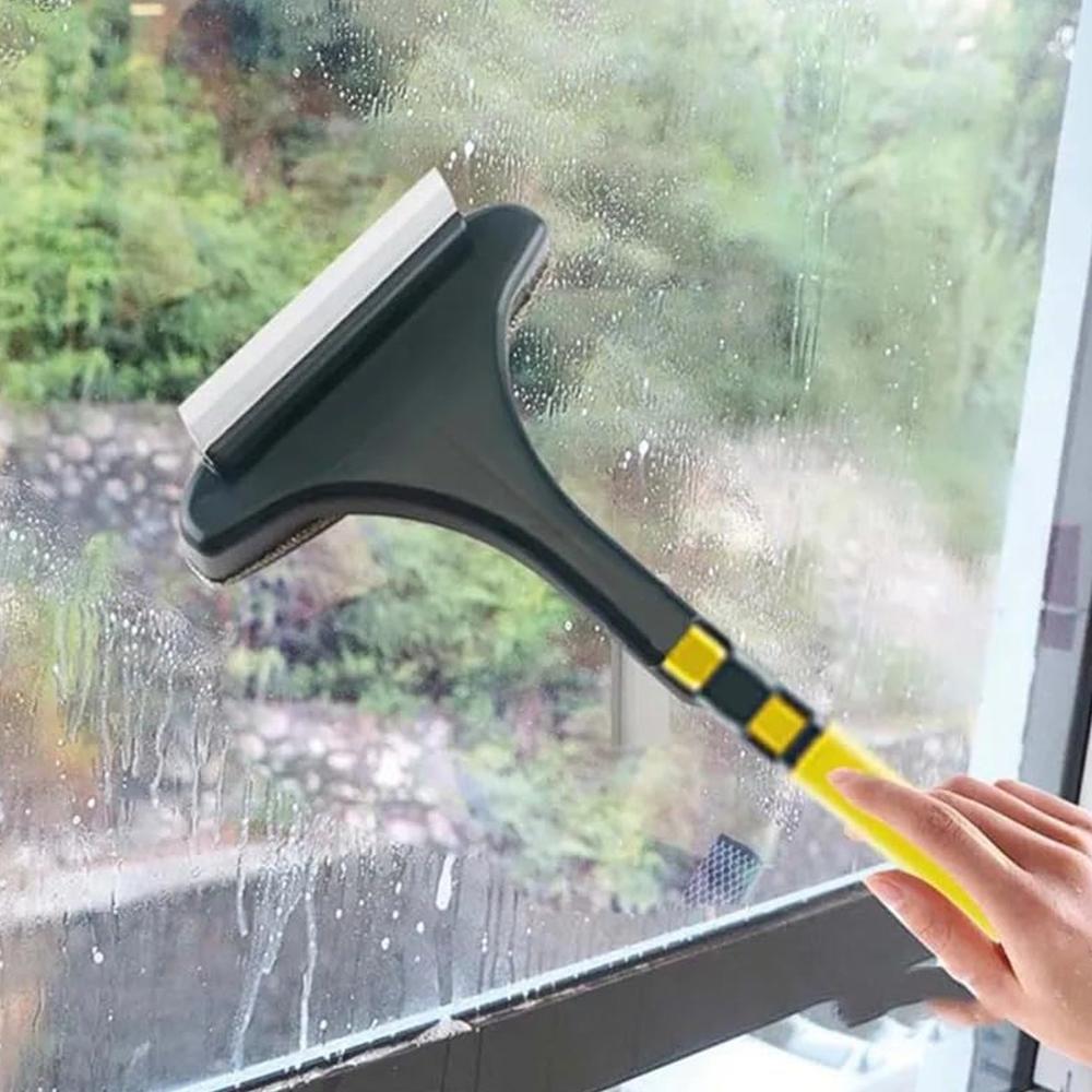 2-in-1 Mesh Cleaning Brush & Wiper with Extended Handle Window Cleaner (1 Pc)