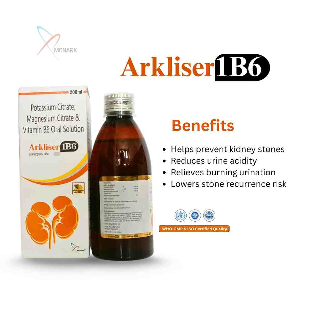 Potassium Citrate , Magnesium Citrate And Vitamin B6 Oral Solution - Brand Name: Arkliser 1b6