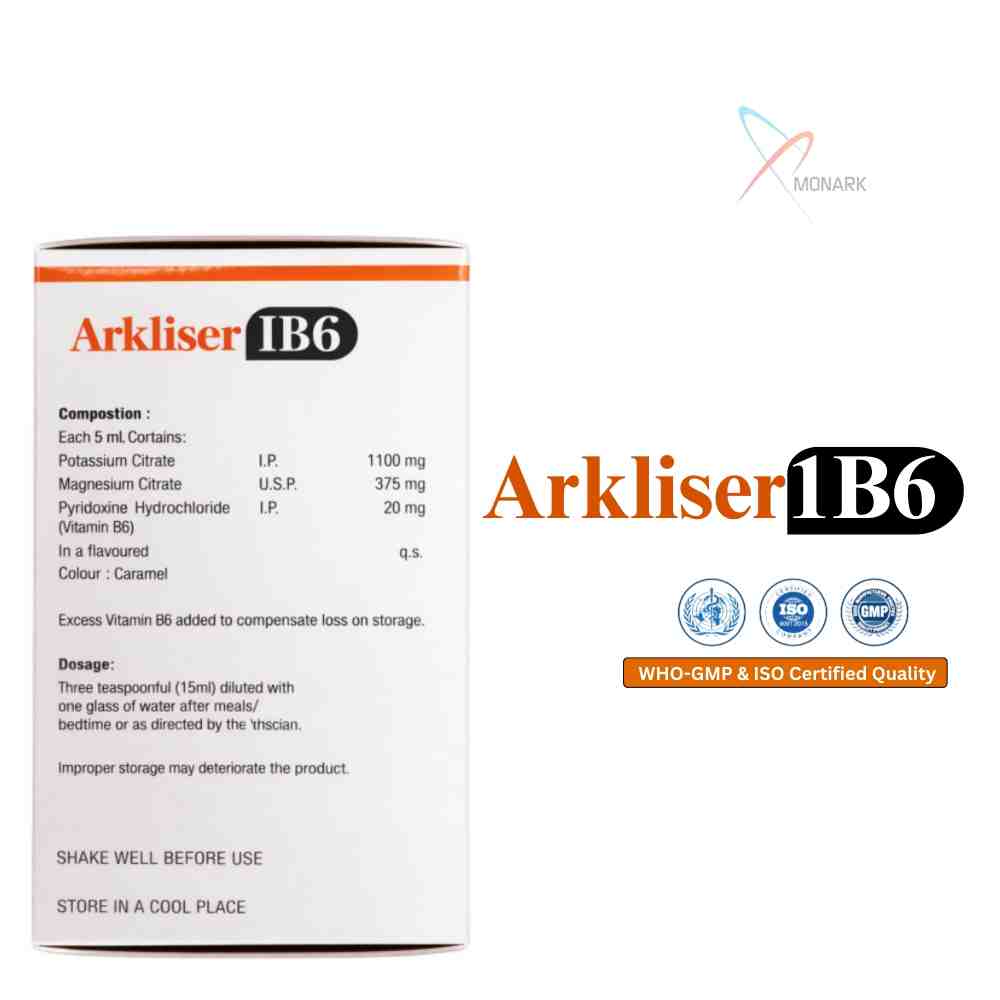 Potassium Citrate , Magnesium Citrate And Vitamin B6 Oral Solution - Brand Name: Arkliser 1b6
