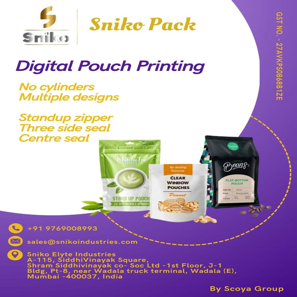 Plastic Packaging Pouches - Color: Black & White
