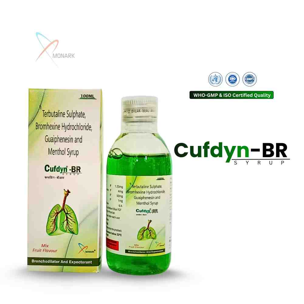 Terbutaline Sulphate Bromhexine Hcl, Guaiphenesin And Menthol Syrup - Brand Name: Cufdyn-br