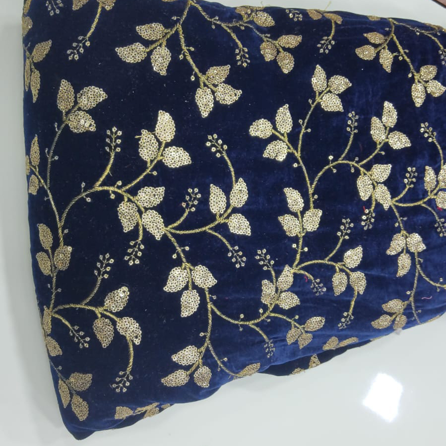 Pure Chinon Embroidered Velvet Fabric