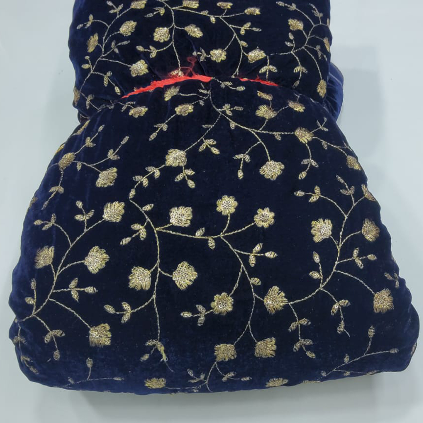 Pure Chinon Embroidered Velvet Fabric