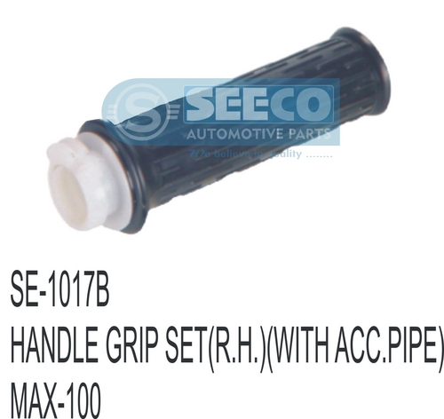 R.H. HANDLE GRIP WITH ACC. PIPE - Rubber & Plastic, Weight 10-60 Grams | Suitable for Two Wheelers, Powder Coated Finish, Ergonomic Design