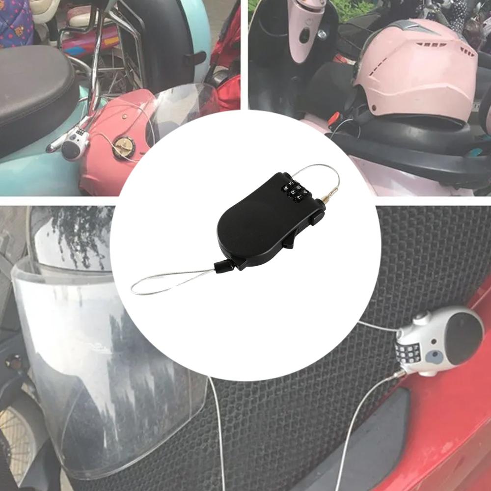 Multifunctional Cable Lock With Number Code Retractable Wire Lock Shell Combination