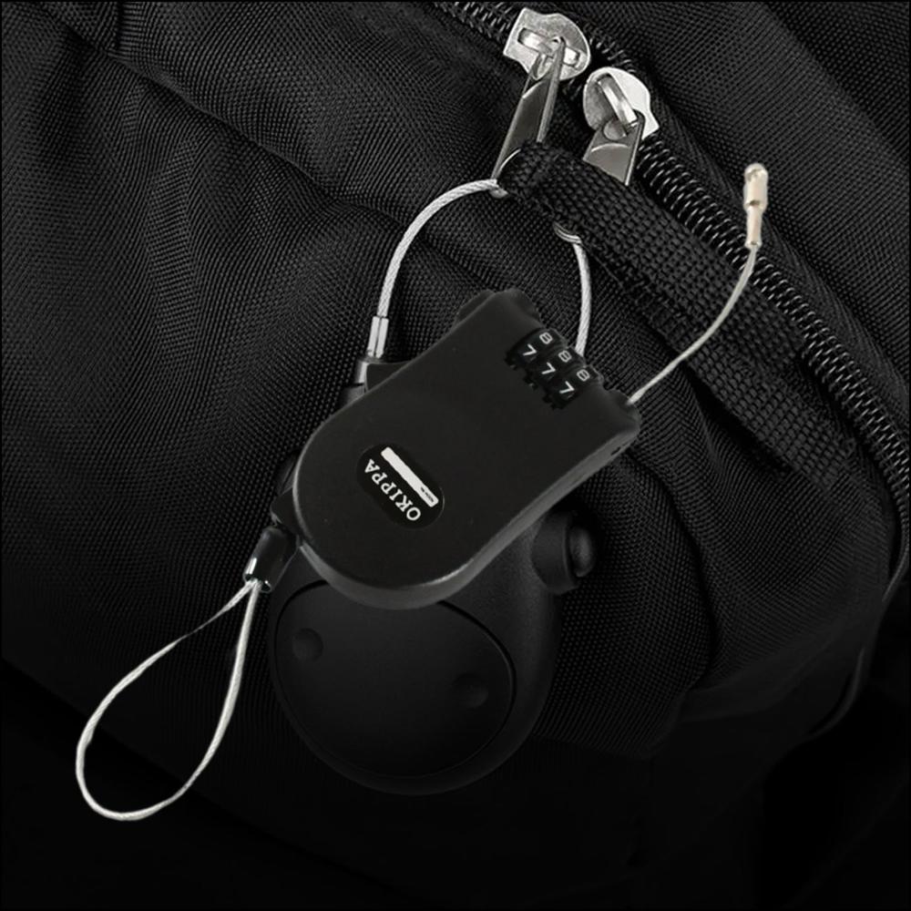 Multifunctional Cable Lock With Number Code Retractable Wire Lock Shell Combination