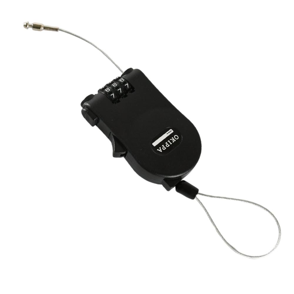 Multifunctional Cable Lock With Number Code Retractable Wire Lock Shell Combination