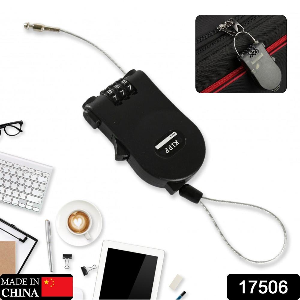 Multifunctional Cable Lock With Number Code Retractable Wire Lock Shell Combination