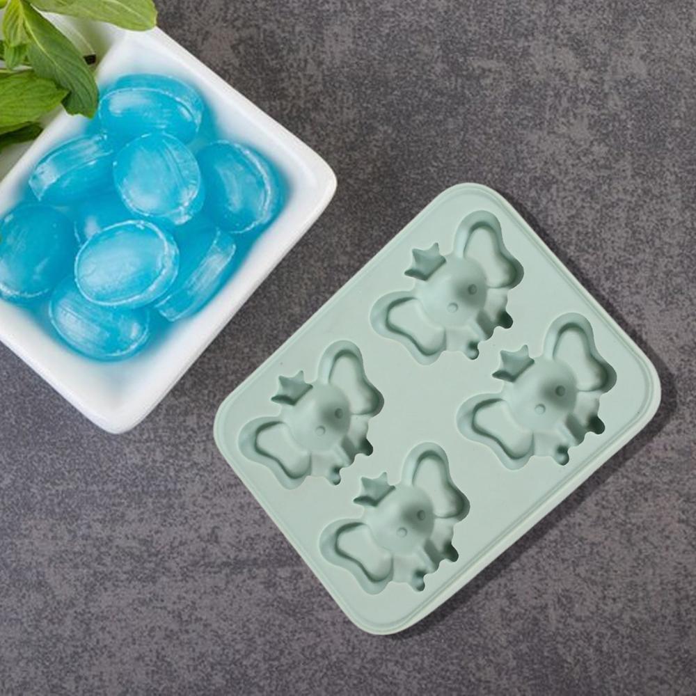 Silicone Cartoon Shape 4 Grid Ice Cube Tray For Fridge 1 Pc - Application: As Per Product Requirement