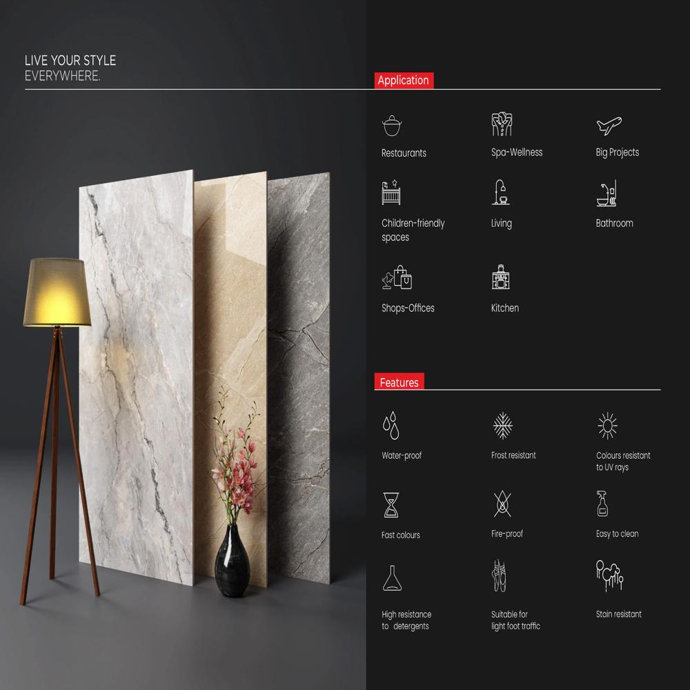 Vitrified Tile Glossy - Color: Multi