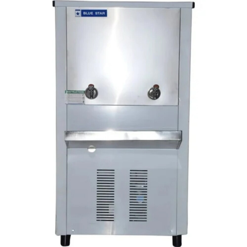 Stainless Steel 2 Tap Commercial Drinking Water Cooler - Color: Silver