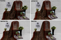 Ladies Ethnic Maroon Unstitched Suit