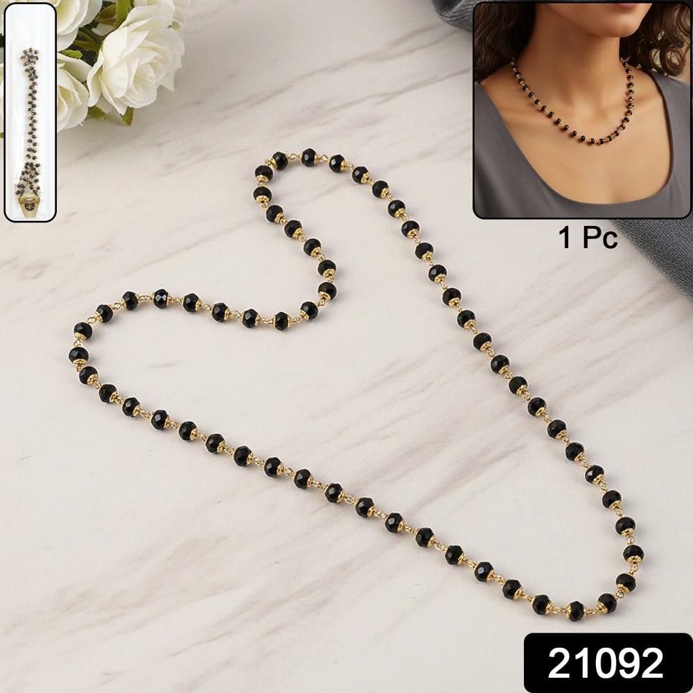 Traditional Black Beads Mangalsutra Style Necklace For Women (1 Pc) - Age Group: As Per Product Requirement