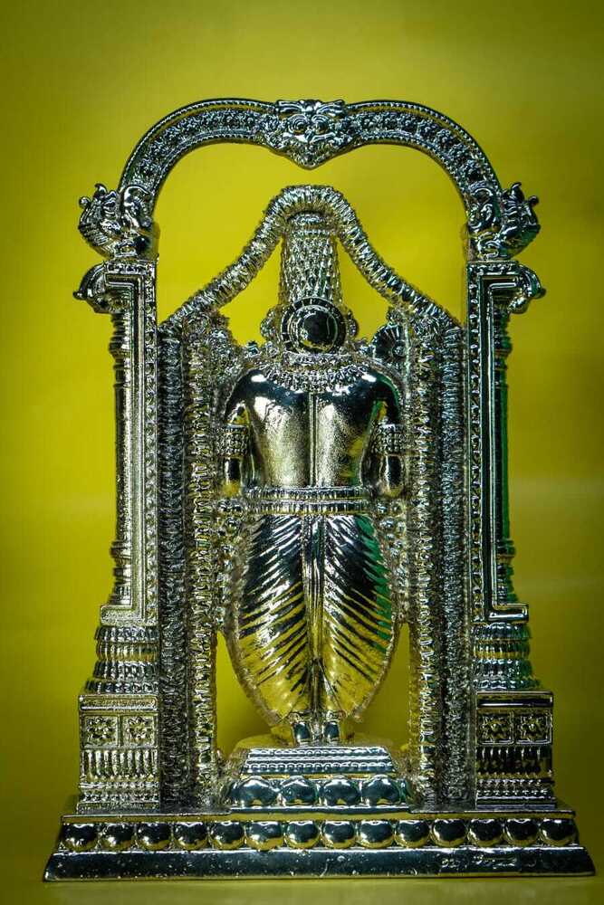 Silver Plated Tirupati Balaji Maharaj Idol