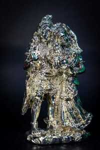 Silver Plated Shiv And Parvati With Ganesh Ji Idol