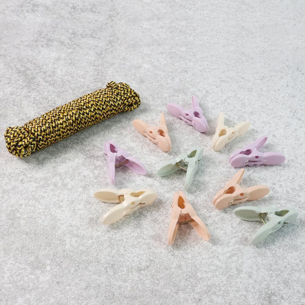 Clothes Drying Rope With Multipurpose Cloth Clips (1 Set) - Application: As Per Product Requirement