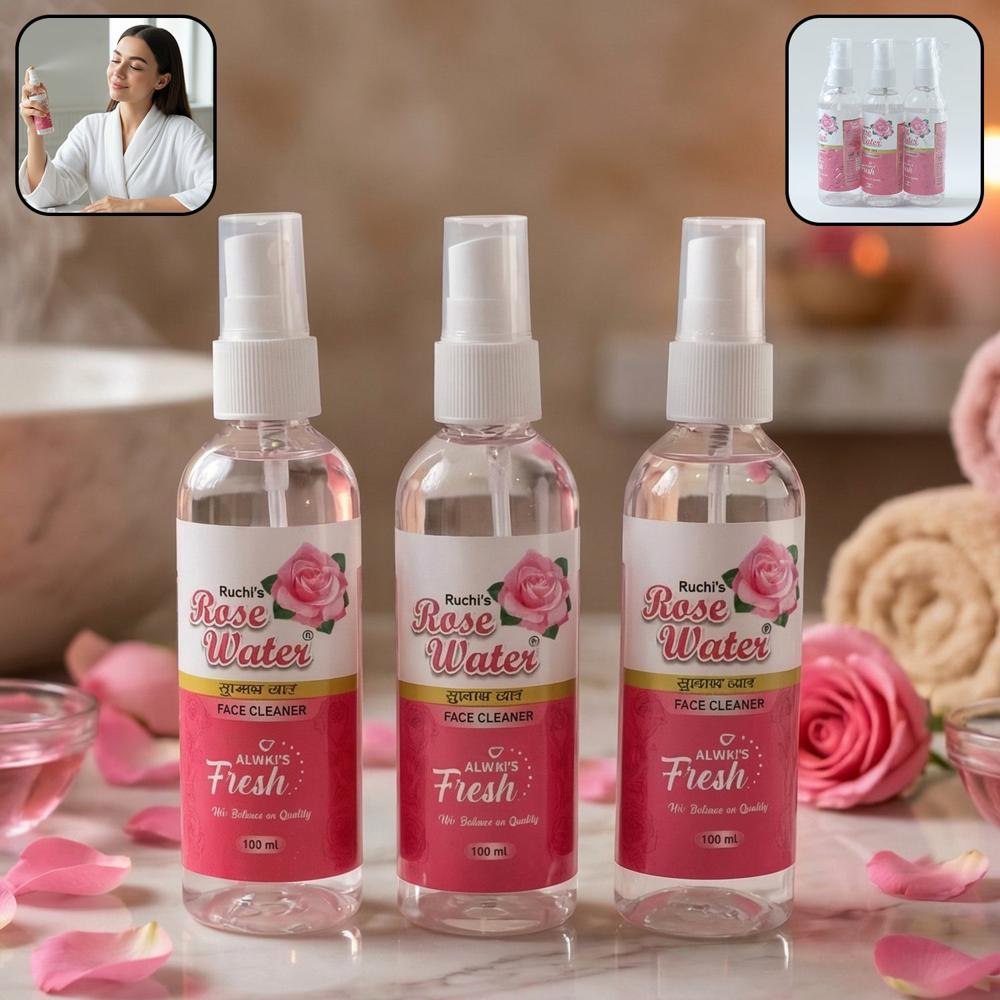 Rose Water Face Spray Set (3 Pc Set, 100 Ml Each) - Age Group: As Per Product Requirement