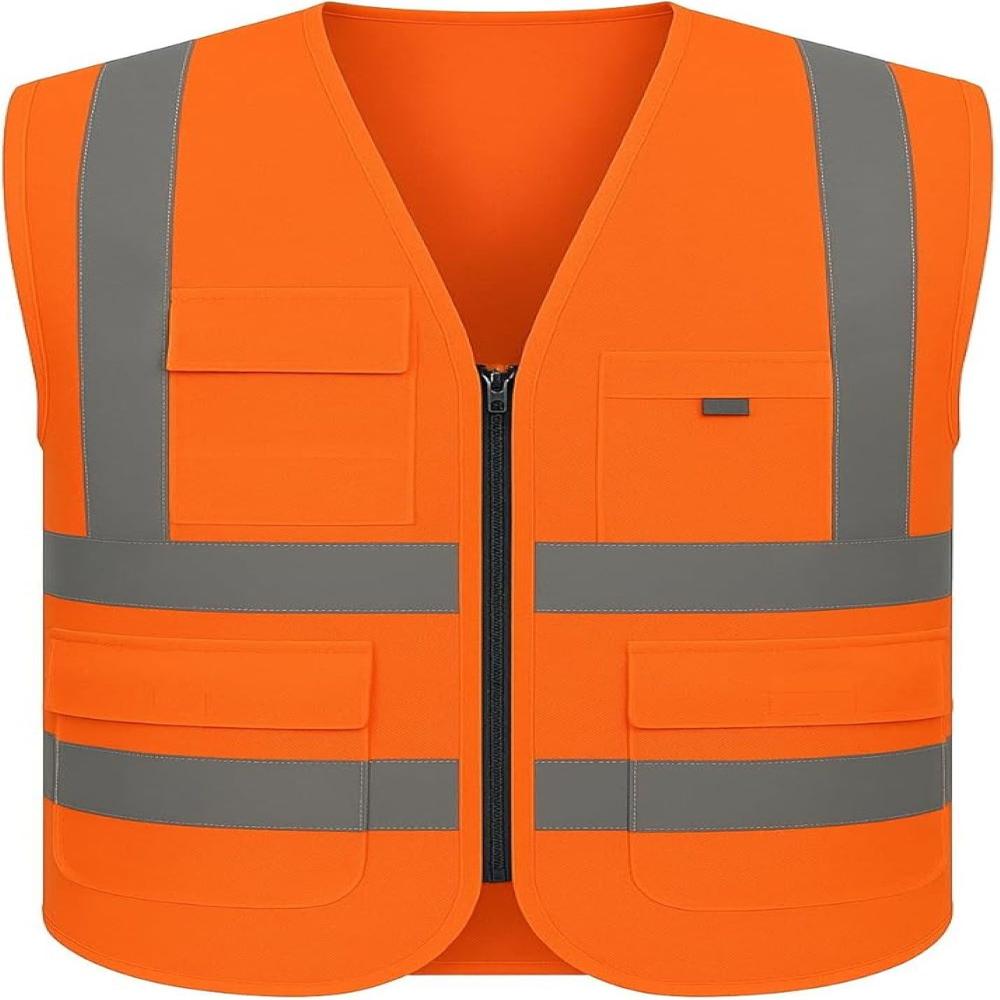 Reflective Safety Jacket Orange Color 90 GSM