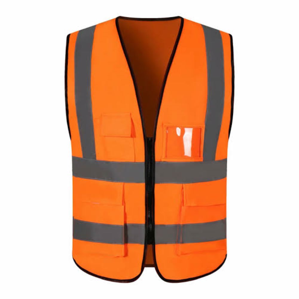 Reflective Safety Jacket Orange Color 90 GSM