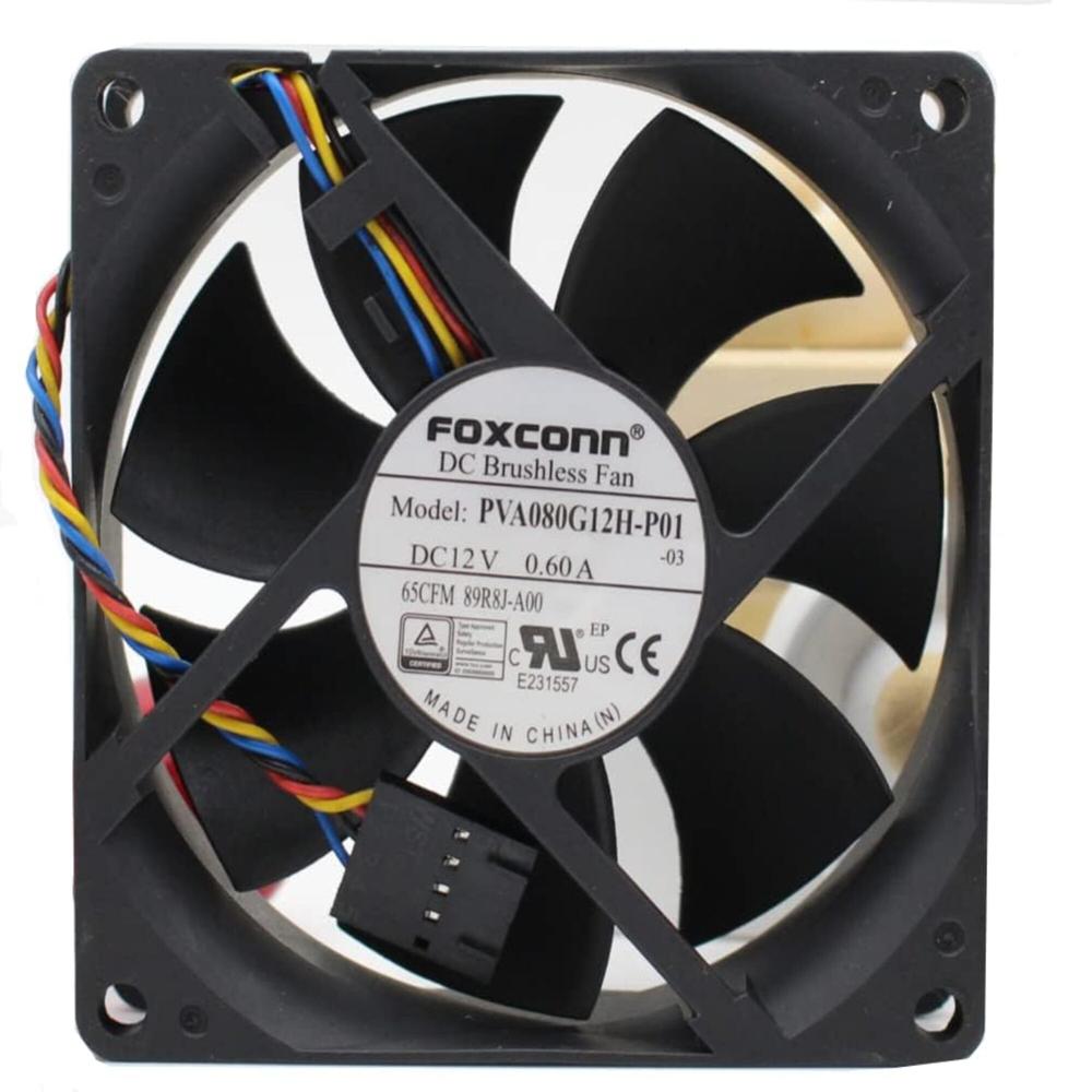 FOXCONN PVA080G12H-P01 12V DC 0.60A 8025mm Ball Bearing Industrial Axial Cooling Fan