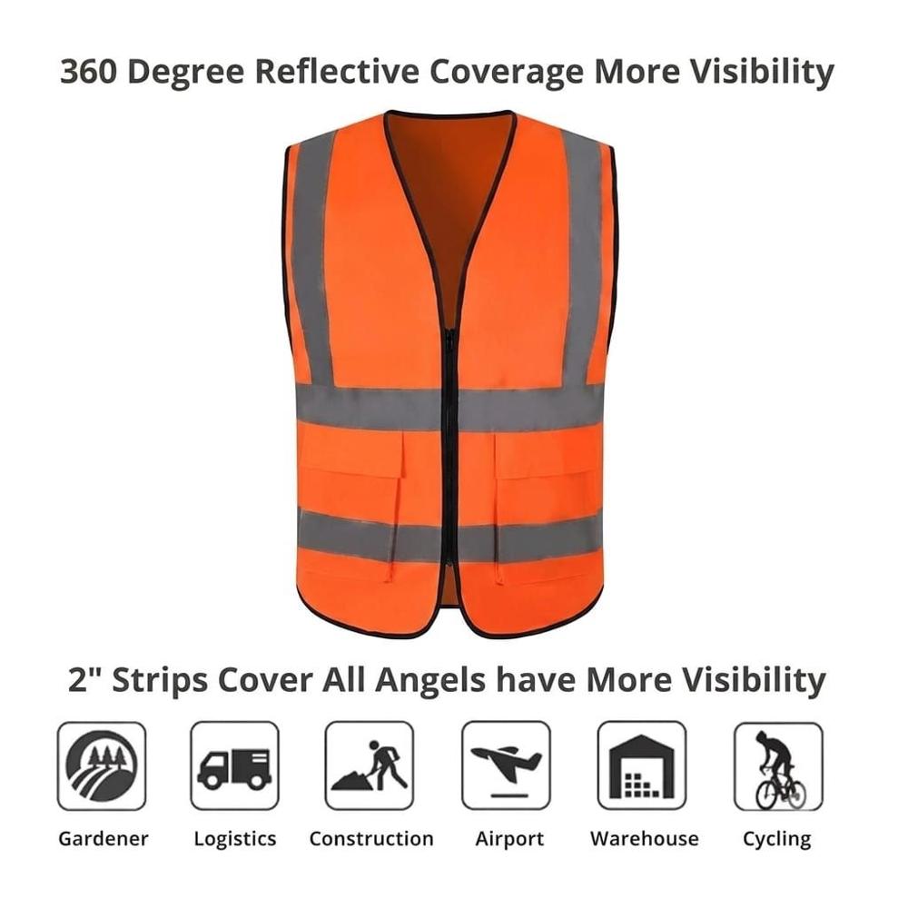  Reflective Safety Jacket 120 GSM Orange Color